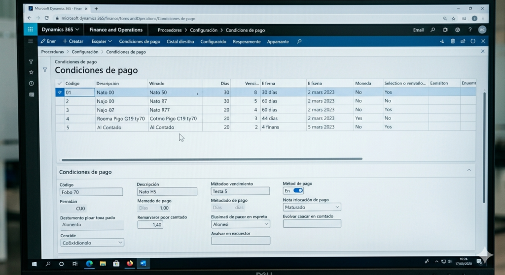 Pack completo configuración financiera compartida en D365FO