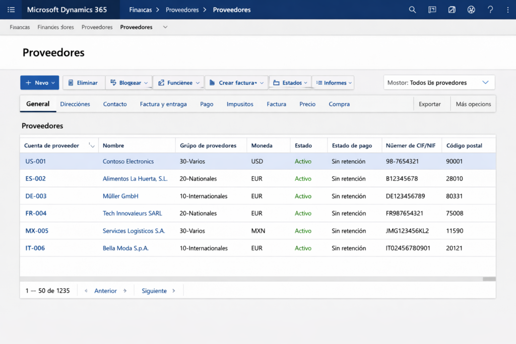 Pack indispensable para configuración de proveedores en D365FO
