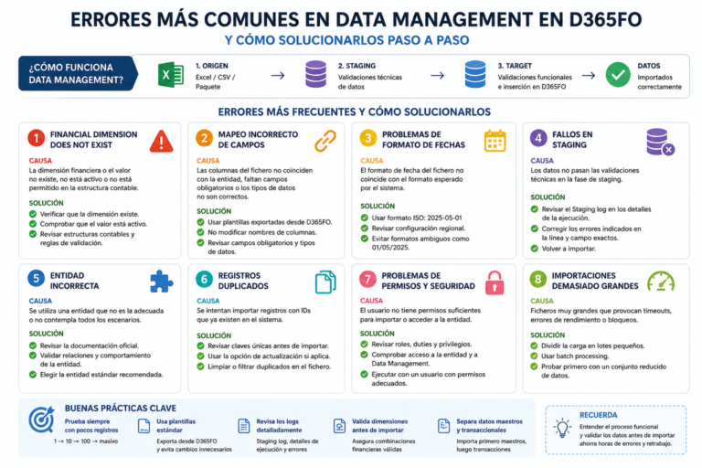 Errores más comunes en Data Management en D365FO