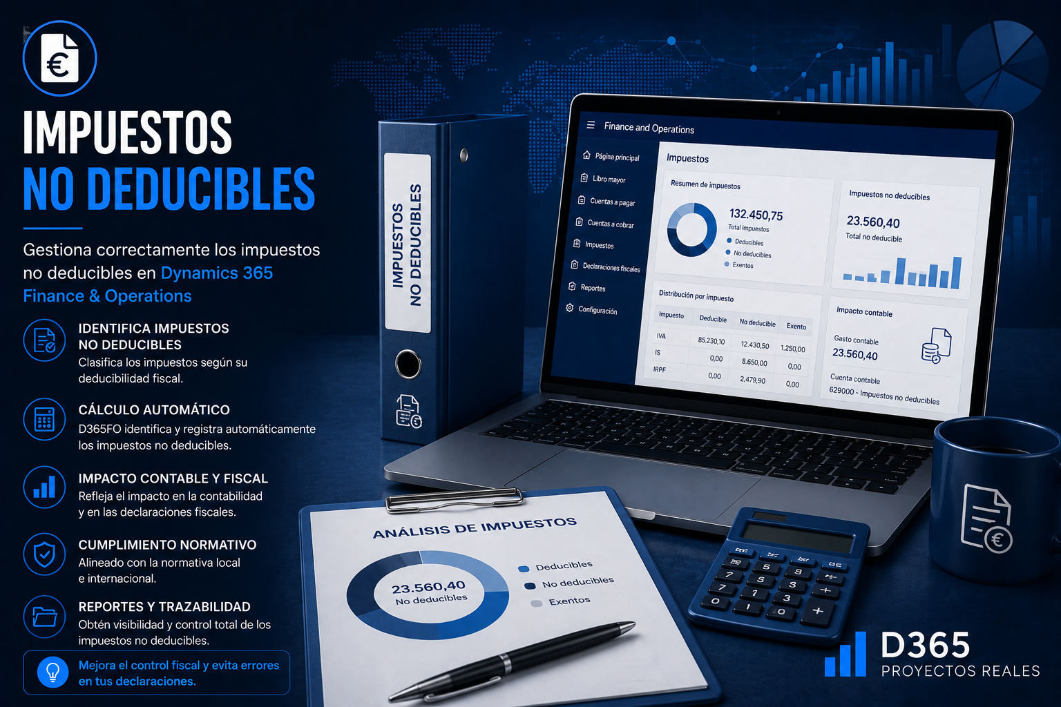 Guía sobre impuestos no deducibles en D365FO